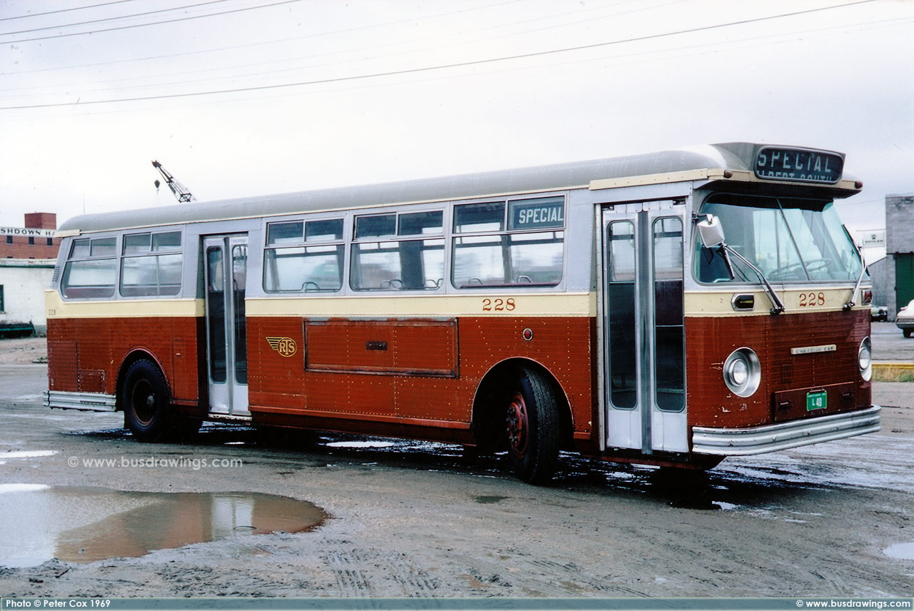 www.busdrawings.com - Regina Transit 1960 CCF Brill TD-51 Canadian